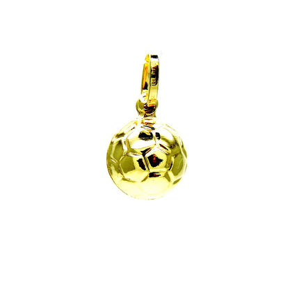 PEGASO GIOIELLI - Ciondolo Oro Giallo 18kt (750) Pendente Palla Pallone Calcio Uomo Donna Bambini