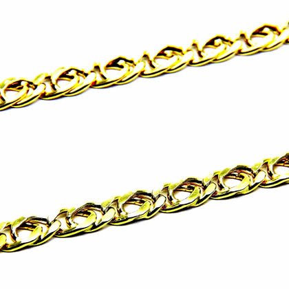 PEGASO GIOIELLI - Collana da Uomo in Oro Giallo 18kt (750) Catena Accoppiata Cm 50 Catenina Classica